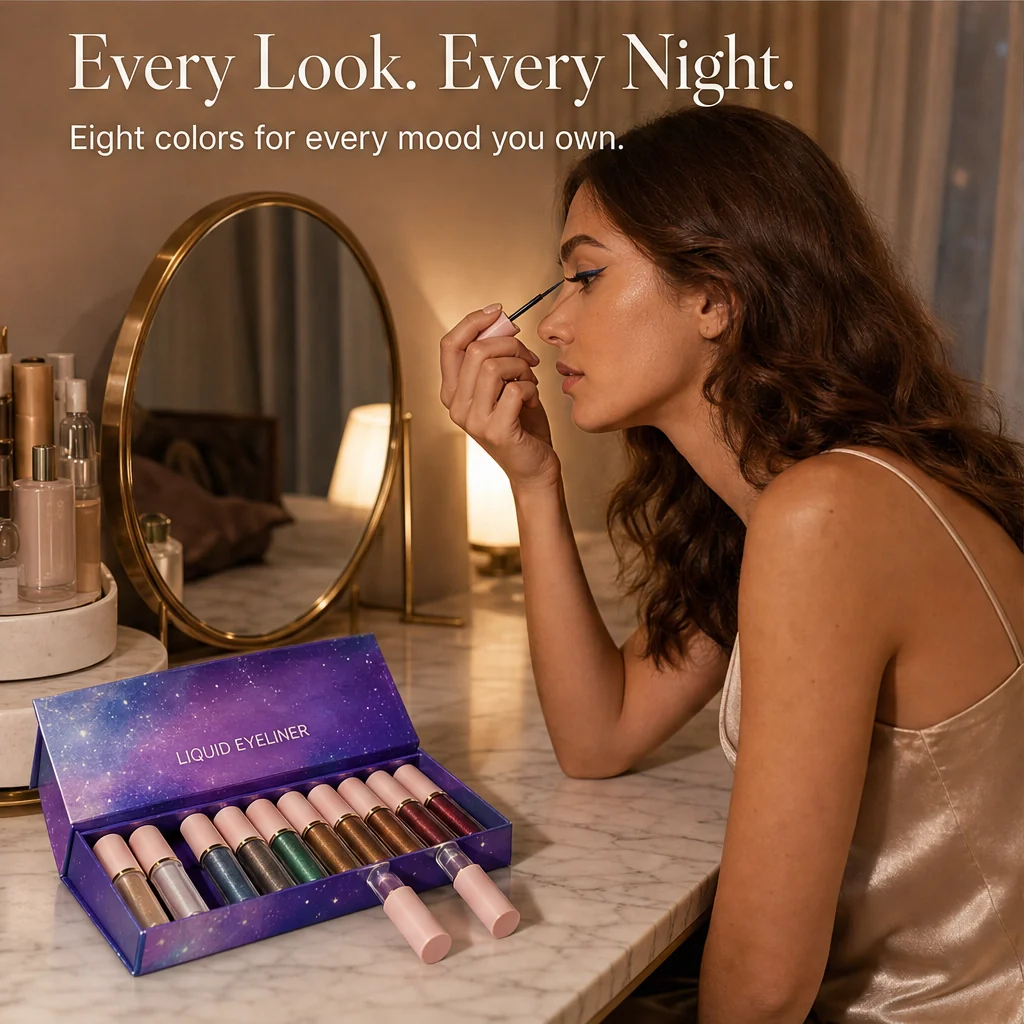 Opaline™ – 8-Shade Color-Shift Glitter Liquid Eyeliner Set + Buy 1 Get 1 FREE - Image 2