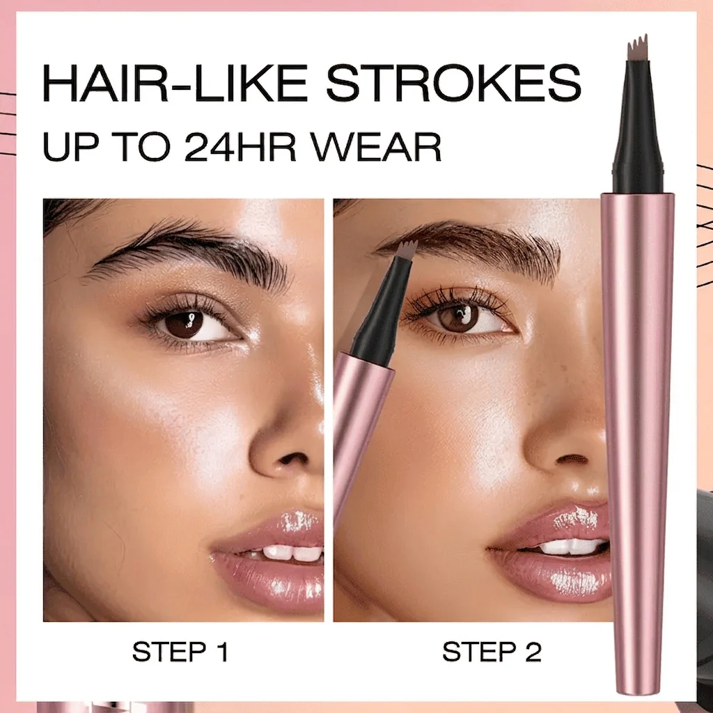 Plumara™ – Waterproof 4-Tip Micro-Fork Eyebrow Pencil for Natural Hair-Like Brows +Buy 1 Get 1 FREE - Image 2