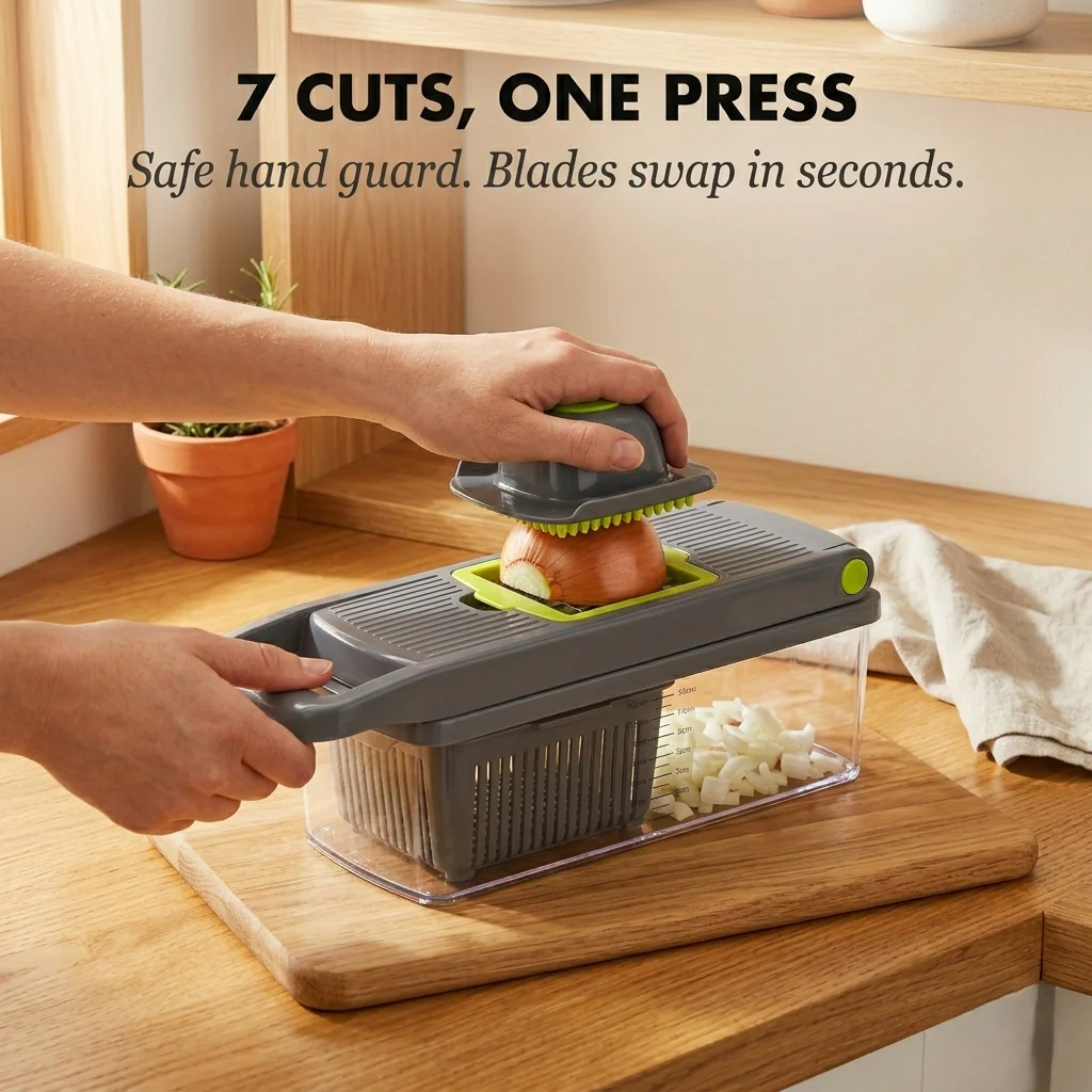 Hone™ – 7-in-1 Multi-Blade Vegetable Chopper & Slicer + 50% OFF - Image 2