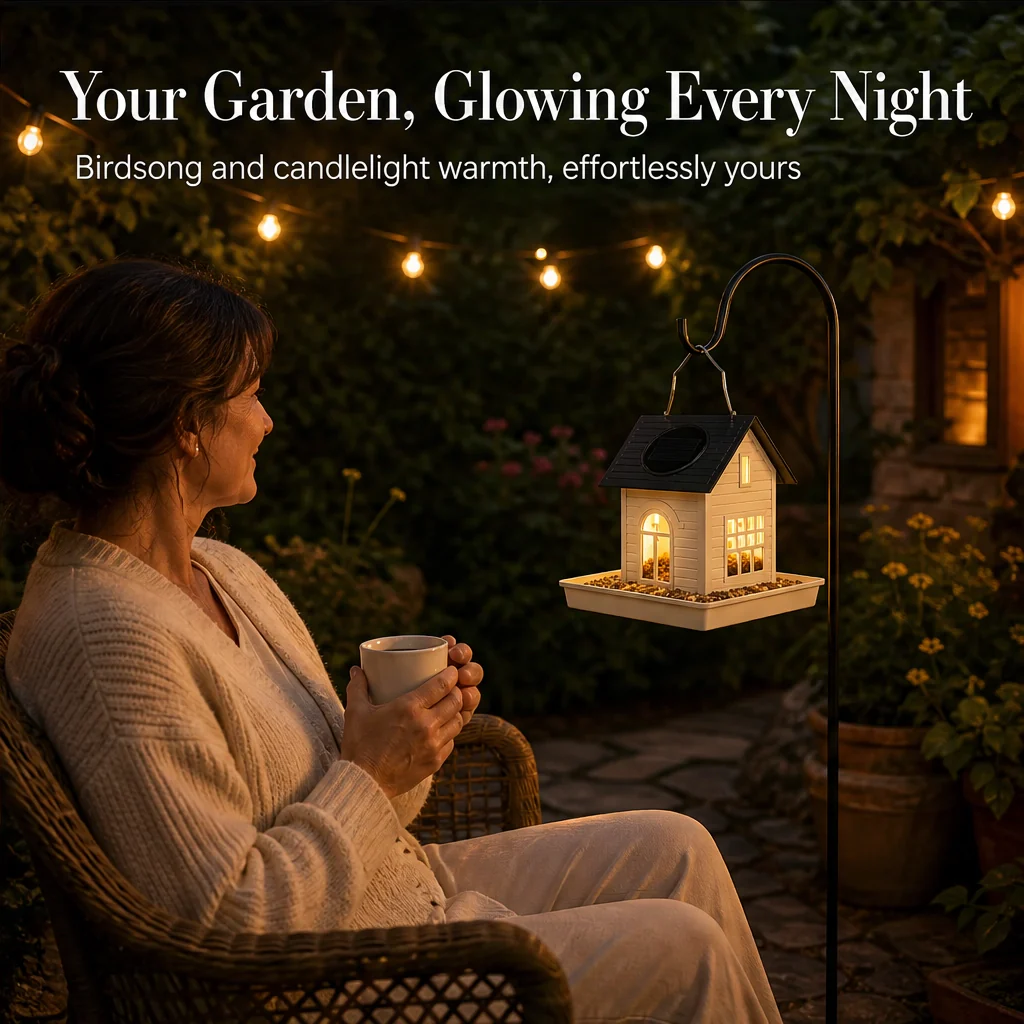 Wrenmere™ – Solar Lantern Metal Bird Feeder with Warm LED Glow + 50% OFF - Image 11