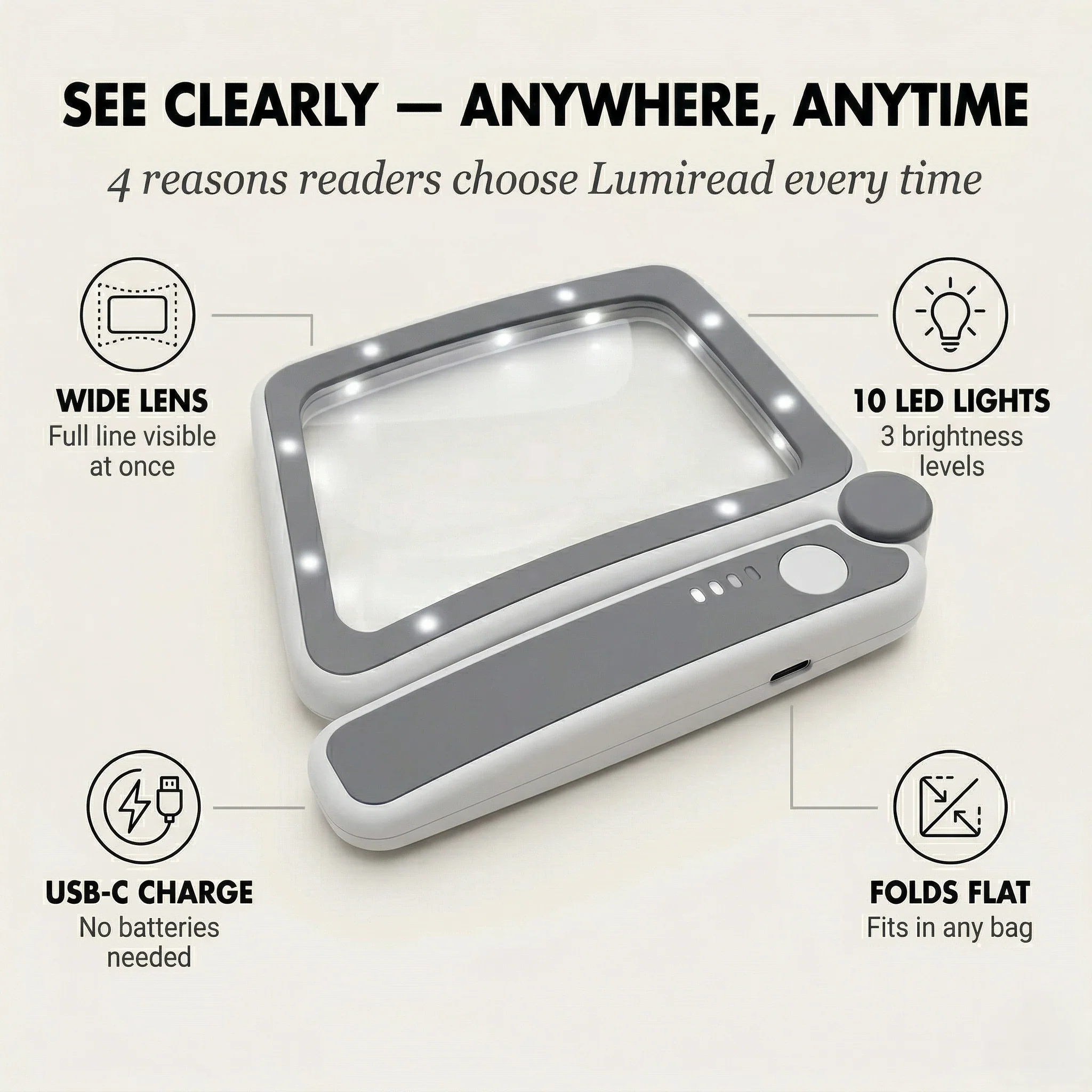 Lumiread™ – LED Lighted Folding Magnifying Glass for Reading +50% OFF - Image 5