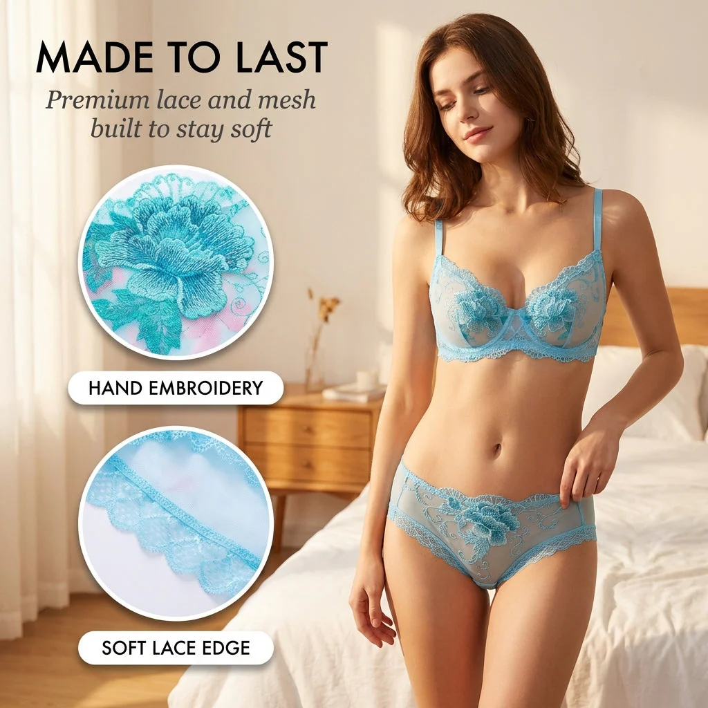 Gossamer™ – Embroidered Floral Lace Mesh Panties for Women + 50% OFF - Image 5