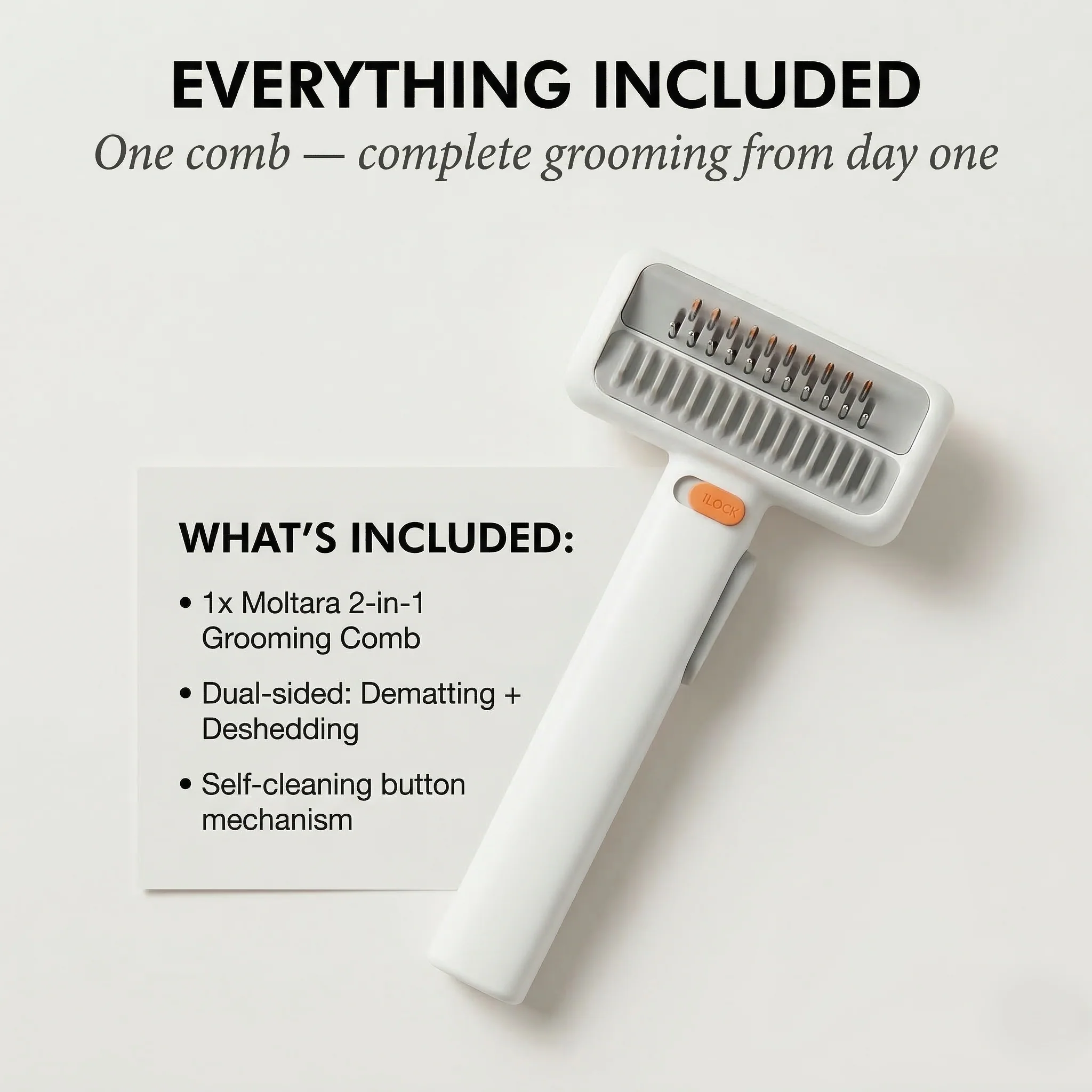 Moltara™ – 2-in-1 Dematting & Deshedding Grooming Comb for Dogs & Cats + 50% OFF - Image 6