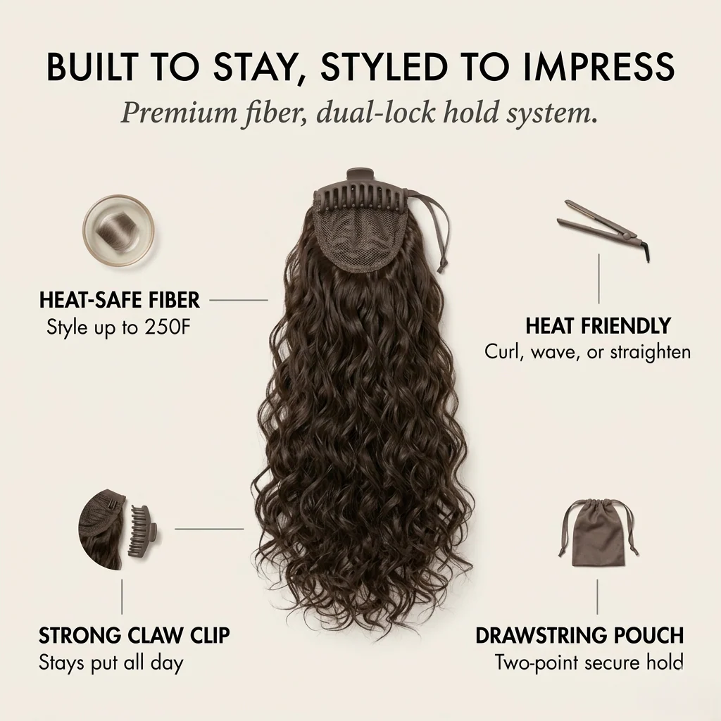 GlowMane™ – Long Curly Wavy Clip-In Ponytail Hair Extension + 50% OFF - Image 5