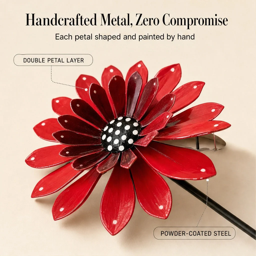 Bloomvale™ – Hand-Shaped 3D Metal Zinnia Garden Stakes with UV-Coated Weatherproof Finish + 50% OFF - Image 10