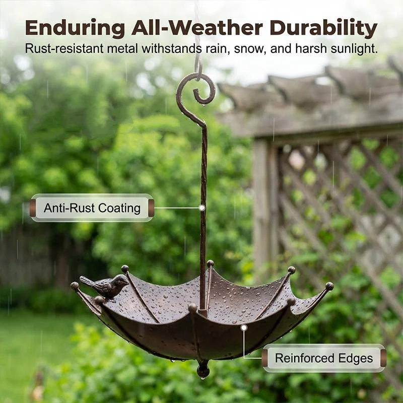 Wrenholm™ – Vintage Umbrella Bronze Bird Feeder & Bath +50% OFF - Image 2