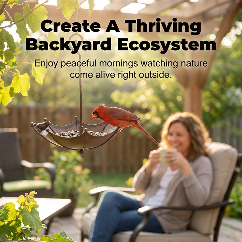 Wrenholm™ – Vintage Umbrella Bronze Bird Feeder & Bath +50% OFF - Image 6
