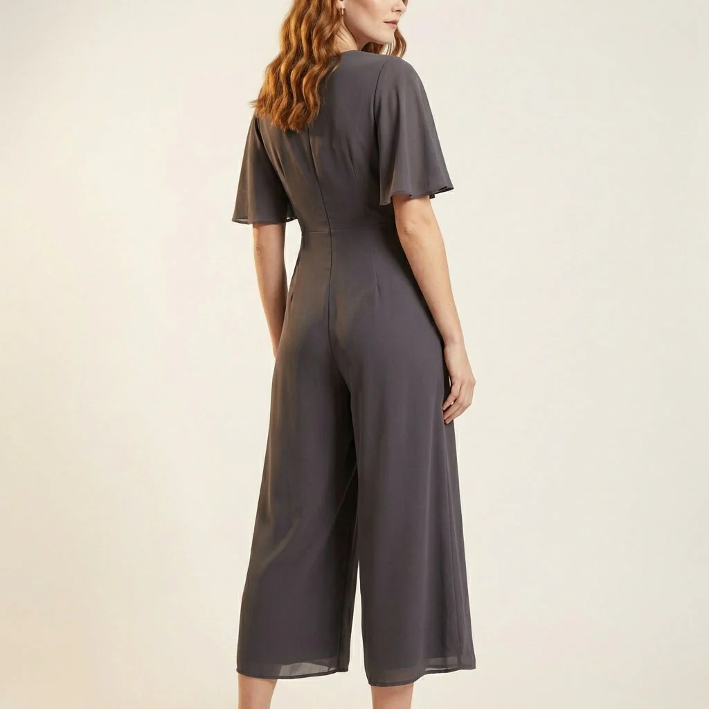 Drapelle™ – Flutter Sleeve Tie-Knot Wide Leg Jumpsuit for Women + 50% OFF - Image 3