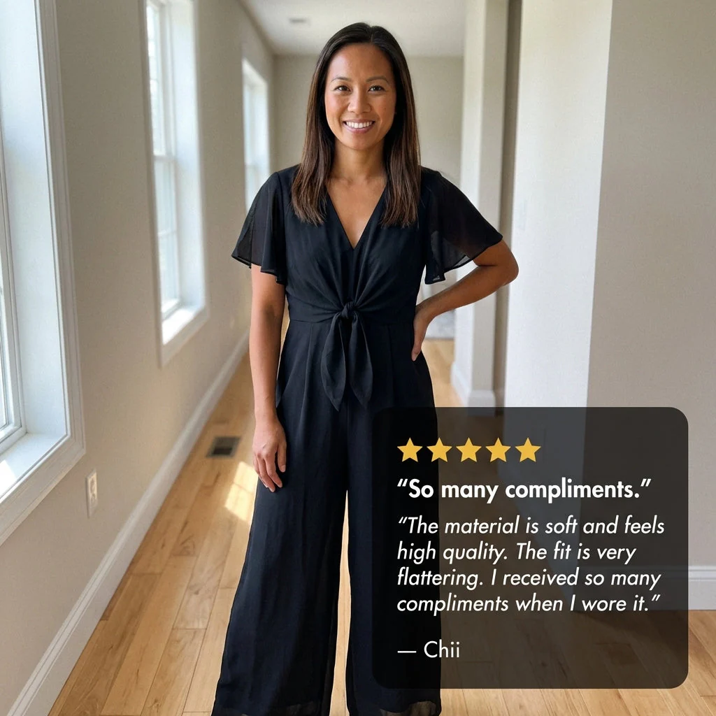 Drapelle™ – Flutter Sleeve Tie-Knot Wide Leg Jumpsuit for Women + 50% OFF - Image 6