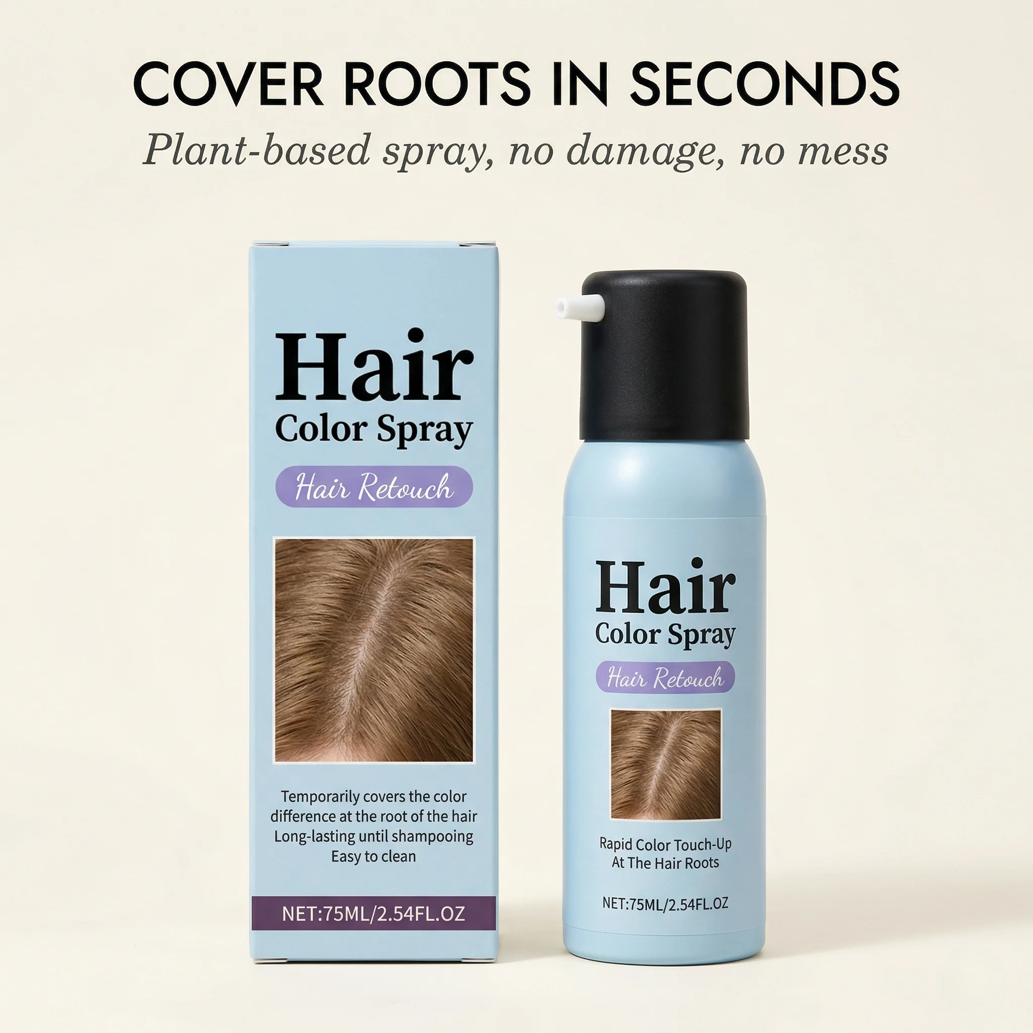 Rootveil™ – Plant-Based Instant Root Touch-Up Color Spray + 50% OFF