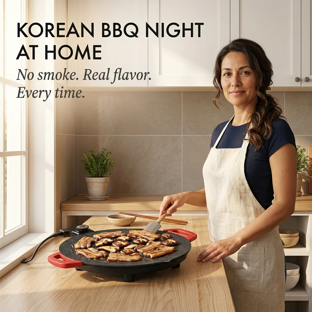 Searstone™ – Smokeless Indoor Electric Griddle | Non-Stick Stone Coating | 14" & 16" | Korean BBQ, Pancakes, Steaks + 50% OFF - Image 3