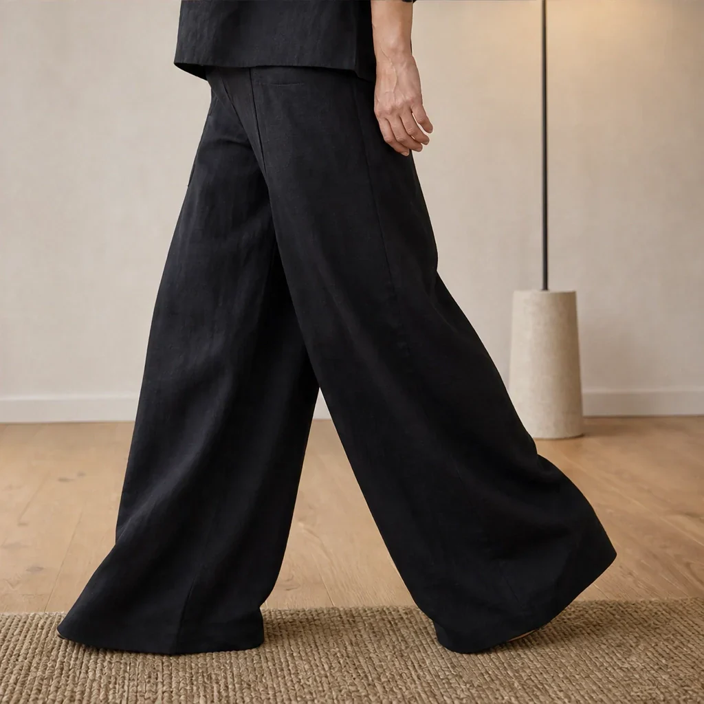 Willowmere™ – Asymmetric Cotton-Linen V-Neck Top & Wide-Leg Trouser Set + 50% OFF - Image 3