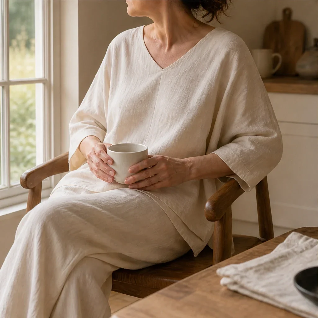 Willowmere™ – Asymmetric Cotton-Linen V-Neck Top & Wide-Leg Trouser Set + 50% OFF - Image 6
