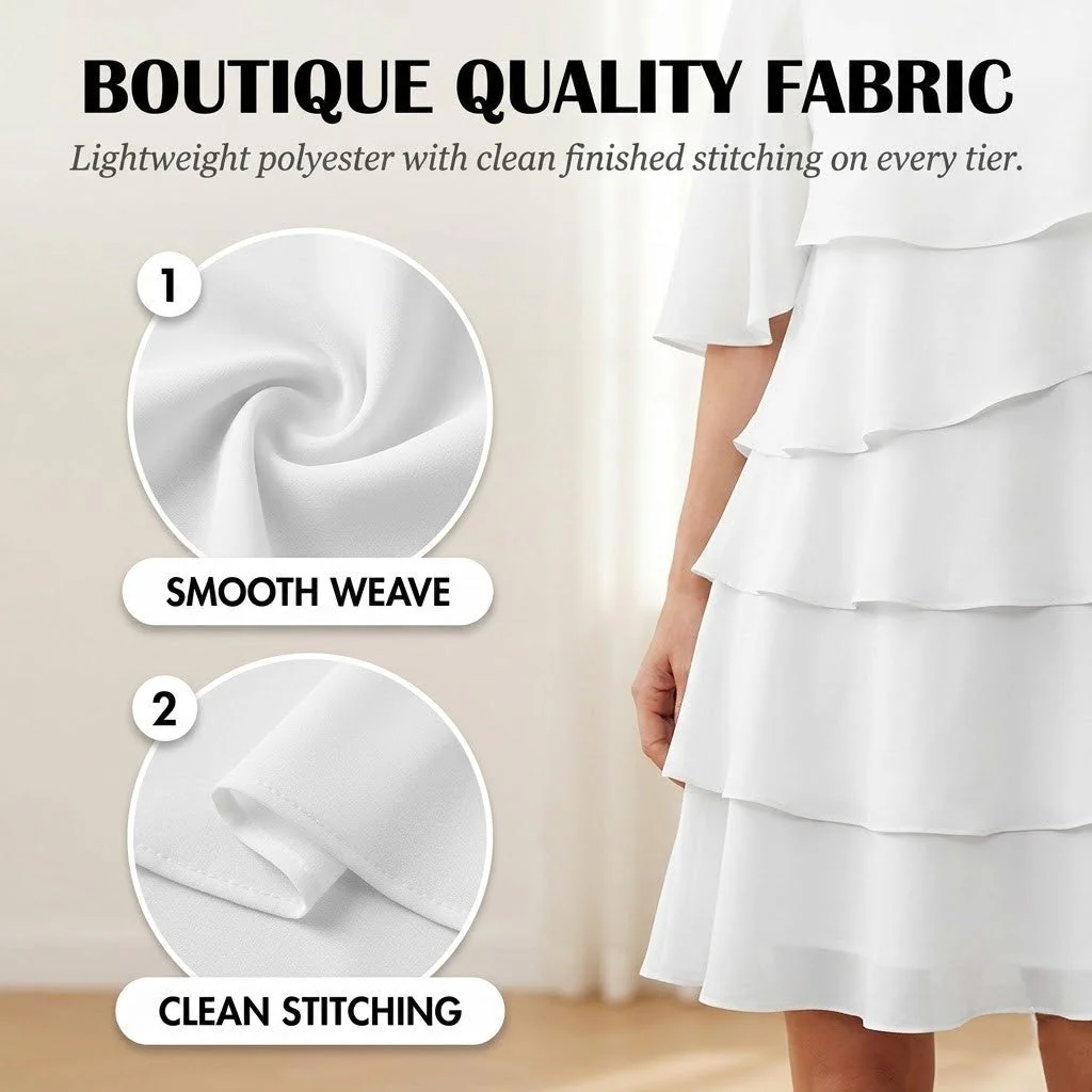 Cascelle™ – Layered Ruffle Sleeve Elegant Dress | Multi-Occasion Women's Dress + 50% OFF - Image 5