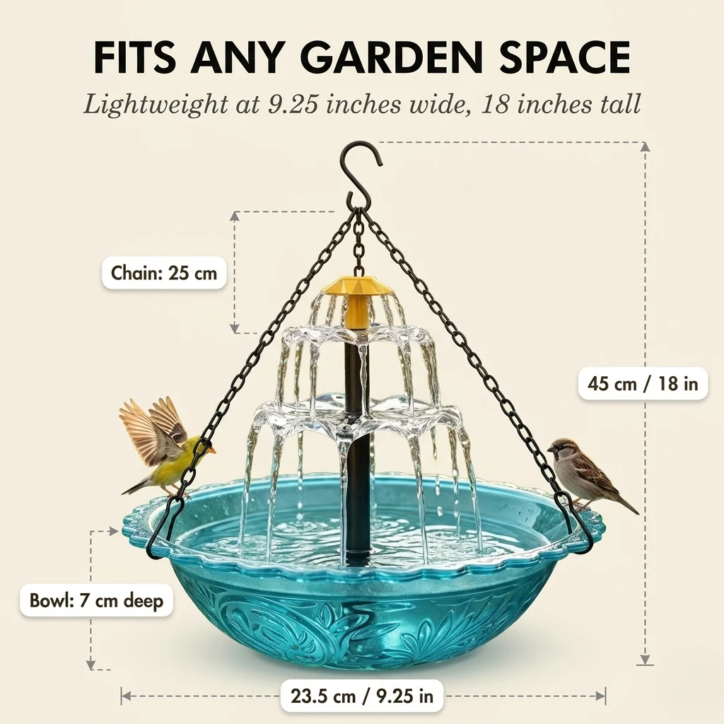 Arbora™ – Solar Cascade Hanging Bird Bath Fountain +50% OFF - Image 5
