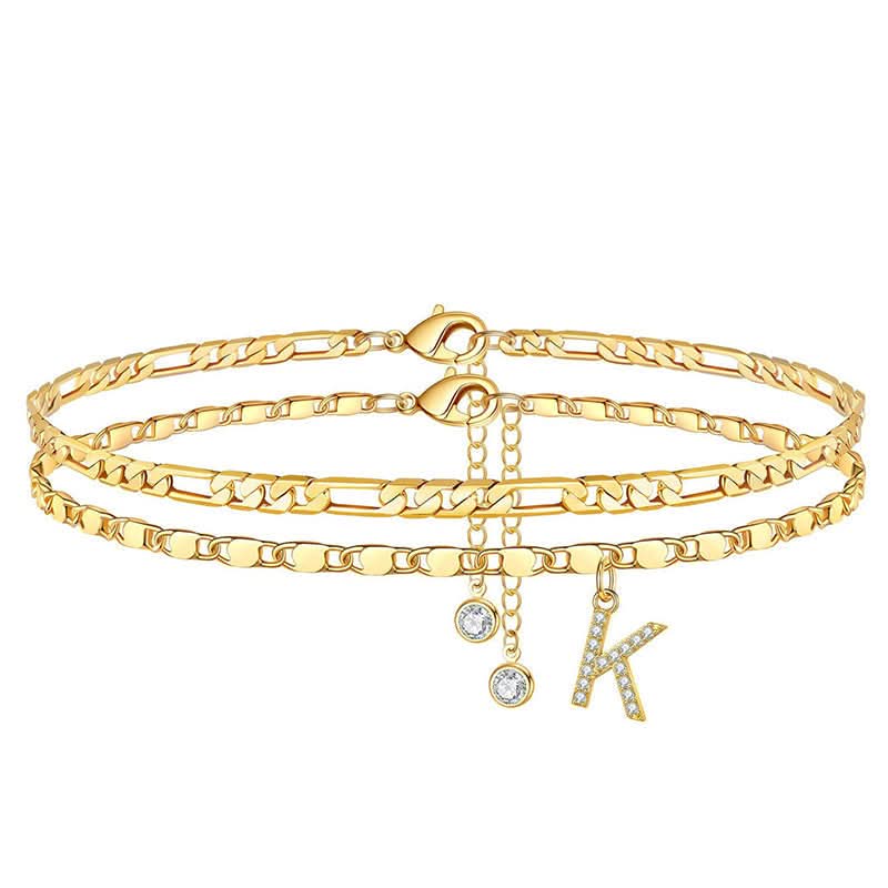 Halora™ – Layered Gold Anklet with Rhinestones & Letter Charm (A-Z) + Buy 1 Get 1 FREE - Image 20