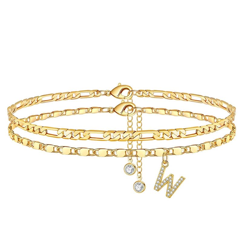 Halora™ – Layered Gold Anklet with Rhinestones & Letter Charm (A-Z) + Buy 1 Get 1 FREE - Image 32