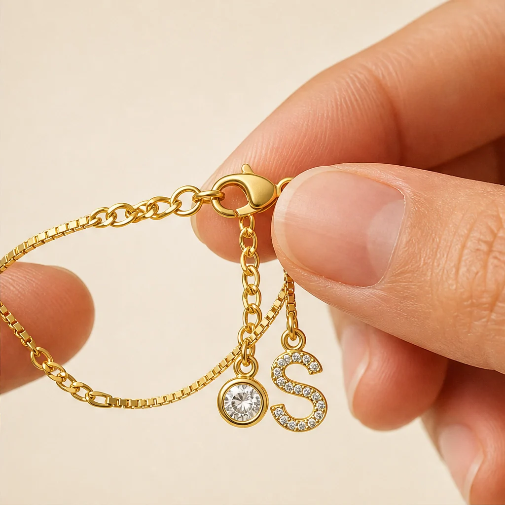 Halora™ – Layered Gold Anklet with Rhinestones & Letter Charm (A-Z) + Buy 1 Get 1 FREE - Image 6