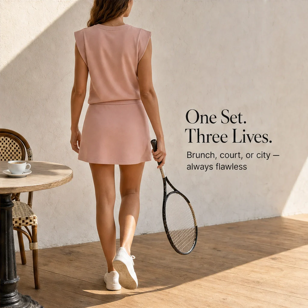 Solaire™ – Breathable Cap-Sleeve Top & Pocketed Skort Set + 50% OFF - Image 7