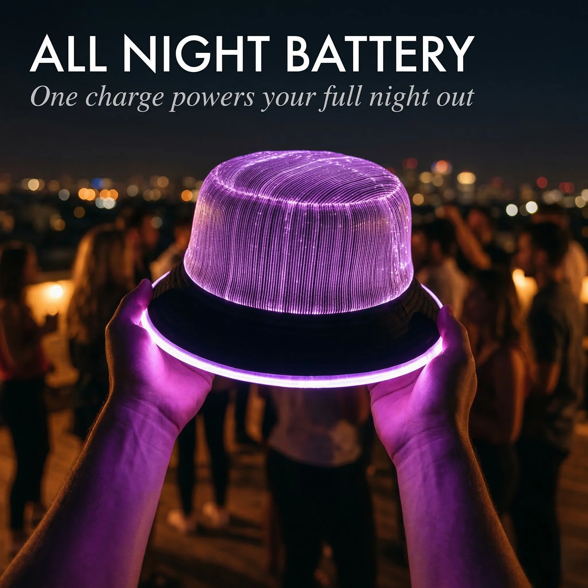Vylux™ – Fiber Optic LED Bucket Hat | 7 Colors | USB Rechargeable + 50% OFF - Image 2