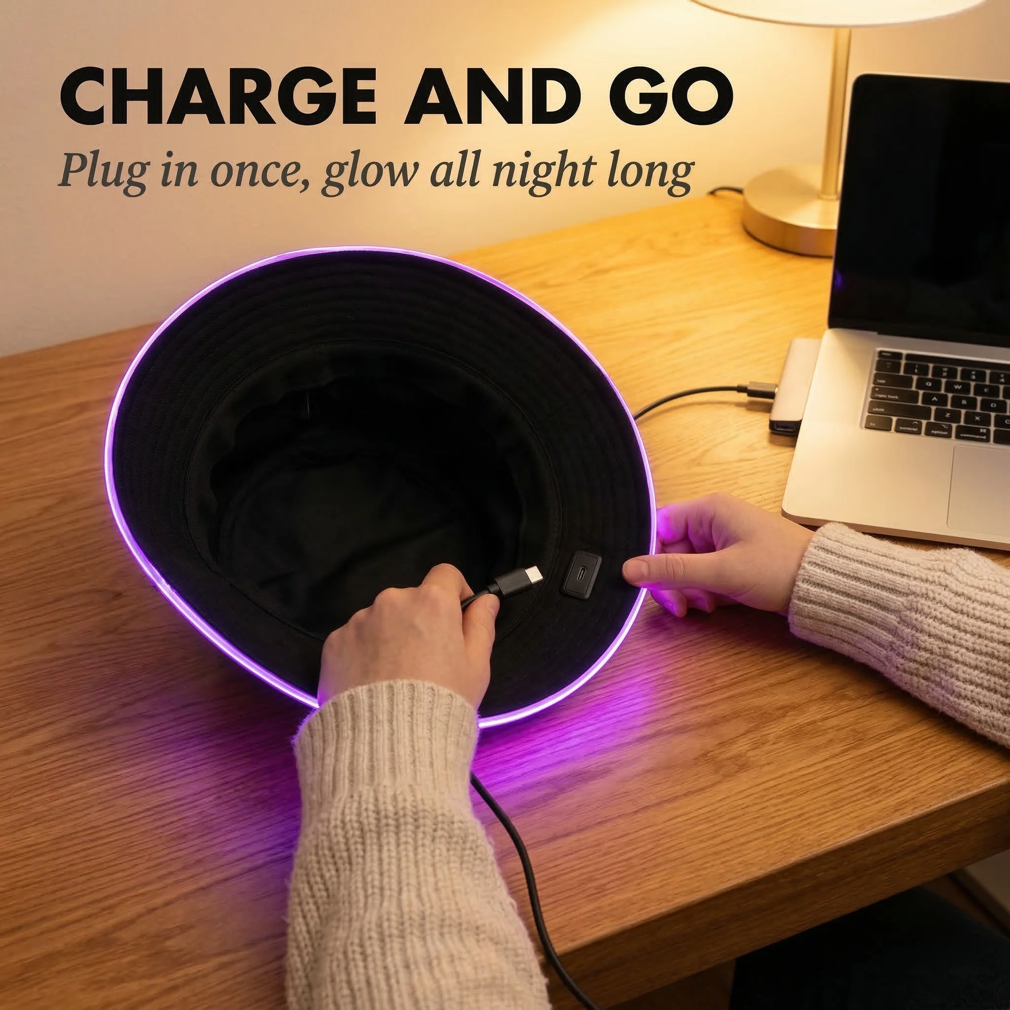 Vylux™ – Fiber Optic LED Bucket Hat | 7 Colors | USB Rechargeable + 50% OFF - Image 3