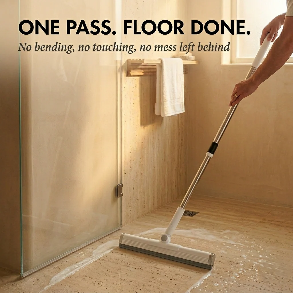Swipex™ – 180° Rotating Pivot Head Floor Squeegee with Adjustable Stainless Pole +50% OFF - Image 3