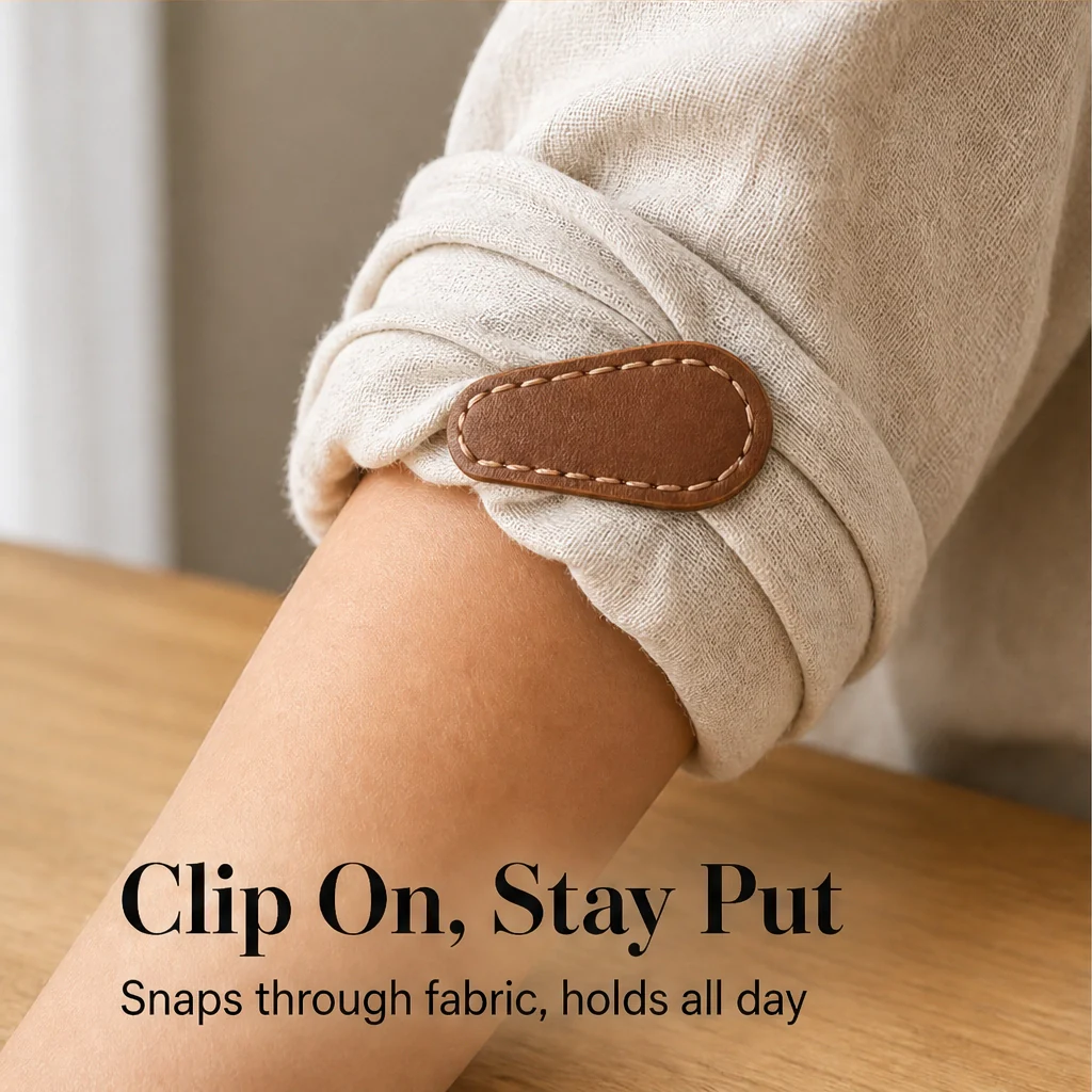 Ashford™ – Magnetic Leather Sleeve Holders, No Pins & Fabric-Safe (Set of 2) + 50% OFF
