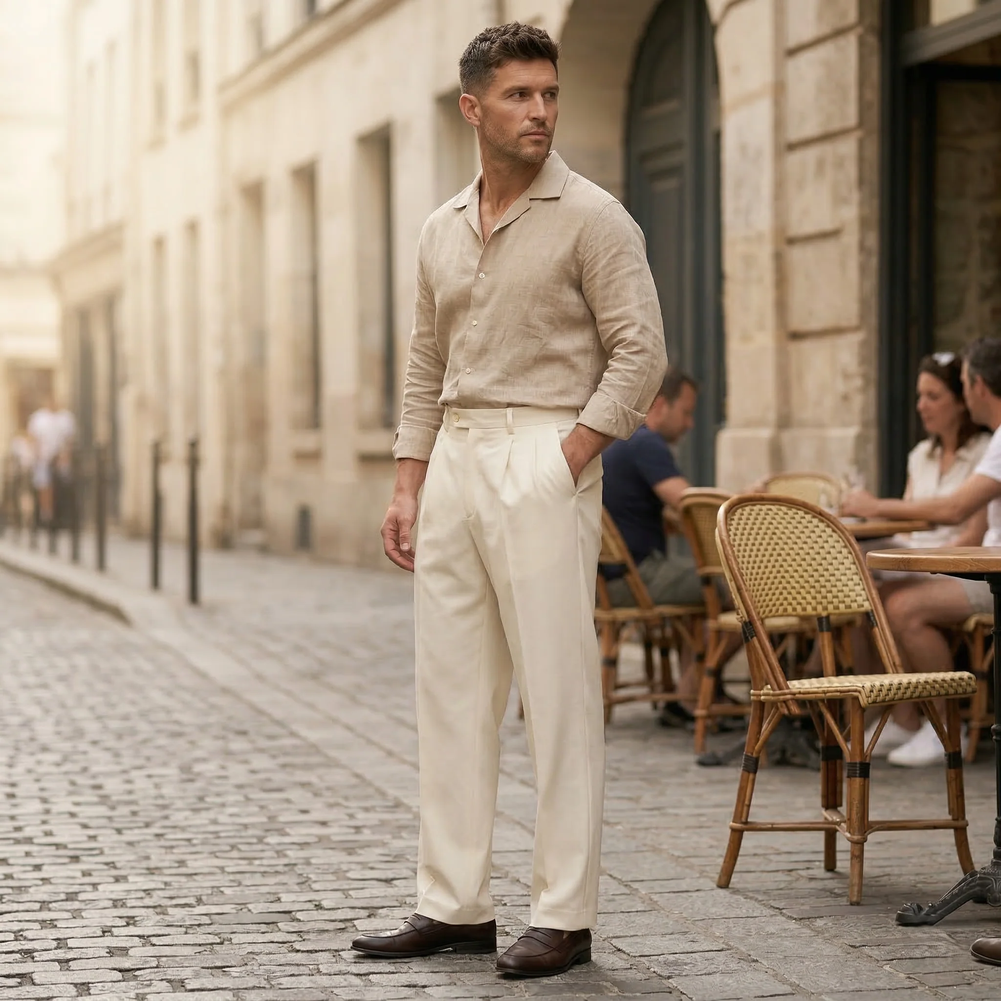Crease™ – Pleated Wide-Leg Men's Dress Pants | Relaxed Fit, Breathable Fabric, 6 Colors +50% OFF
