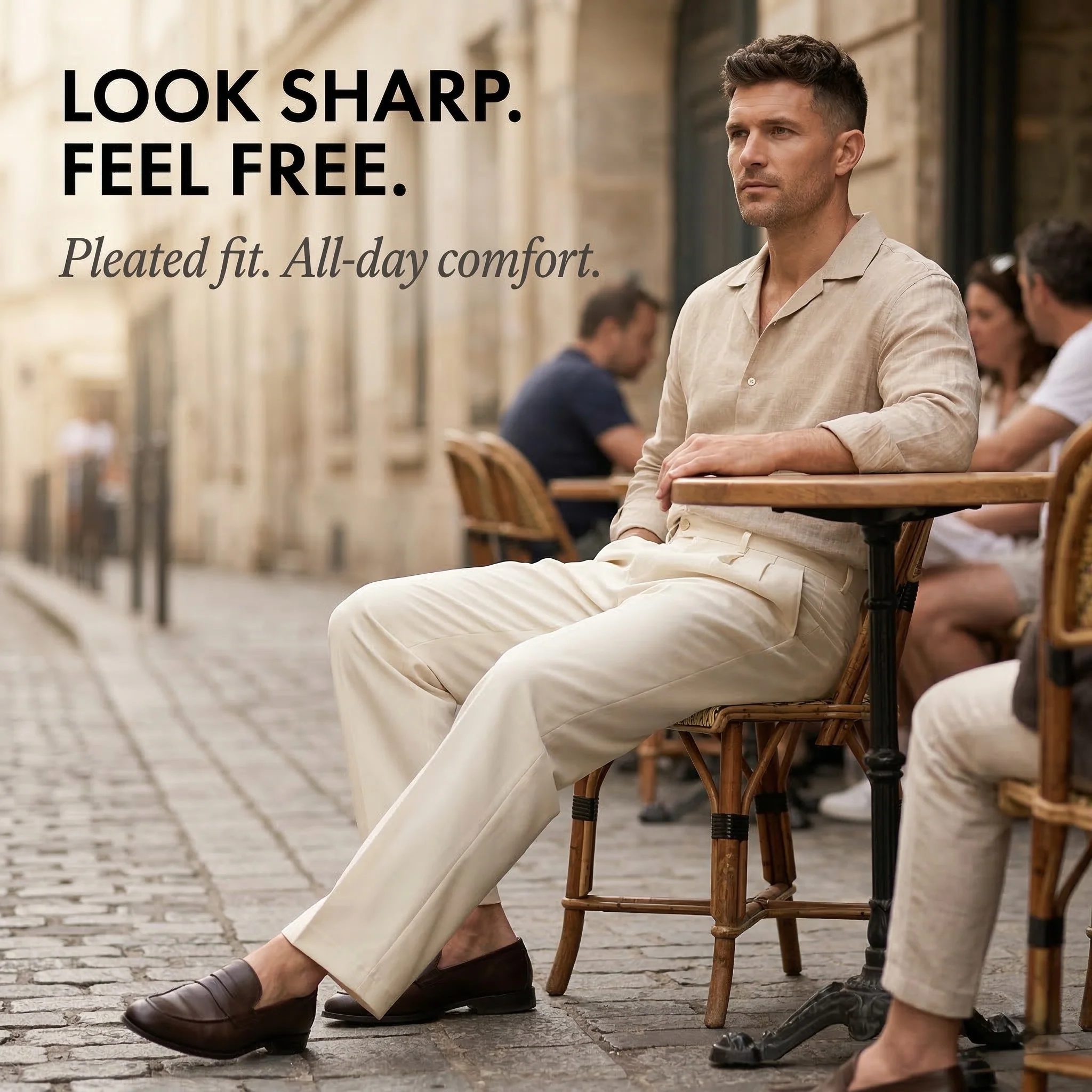 Crease™ – Pleated Wide-Leg Men's Dress Pants | Relaxed Fit, Breathable Fabric, 6 Colors +50% OFF - Image 2