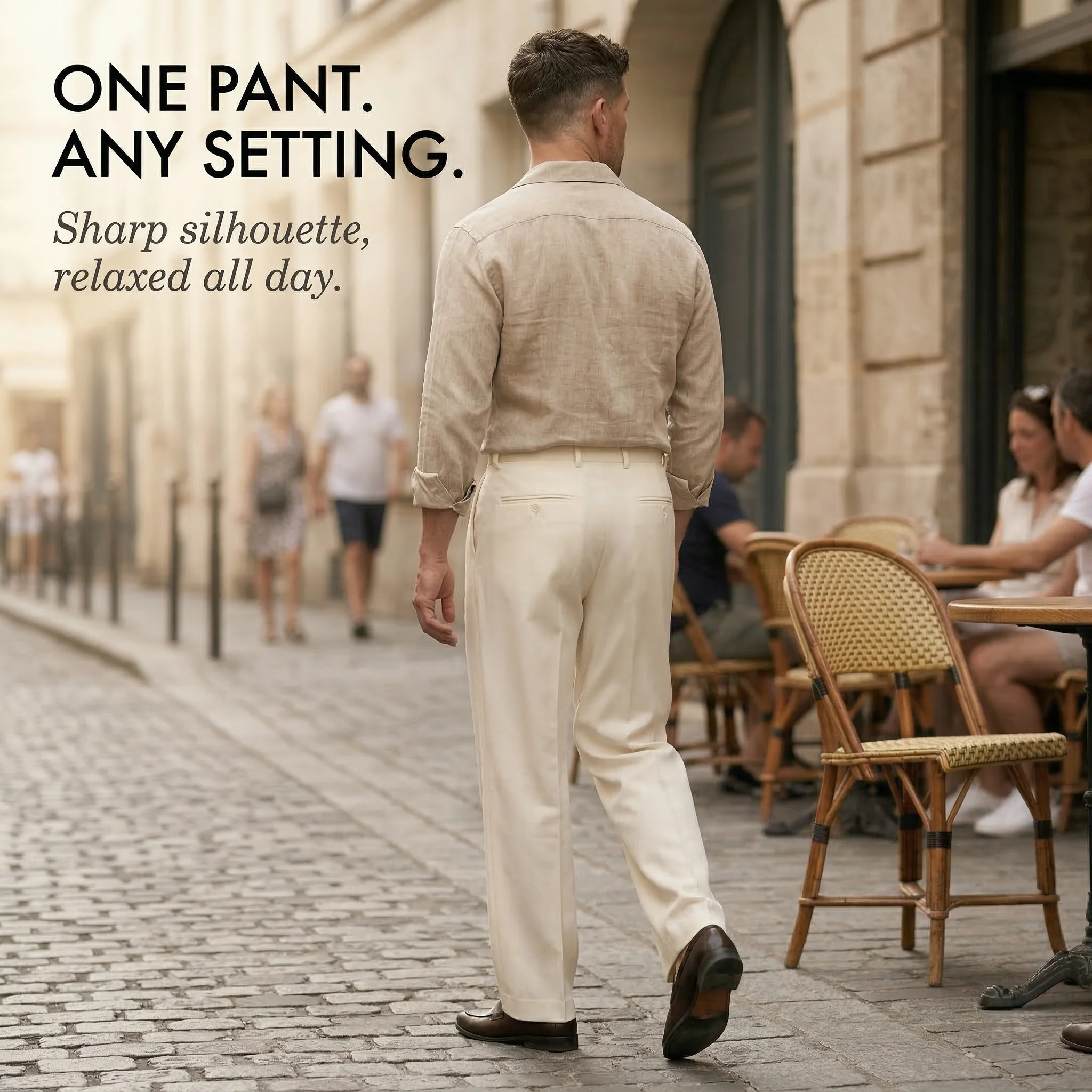 Crease™ – Pleated Wide-Leg Men's Dress Pants | Relaxed Fit, Breathable Fabric, 6 Colors +50% OFF - Image 3