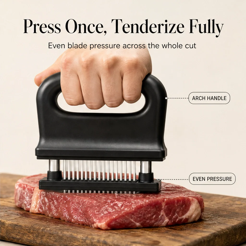 Searcraft™ – 48-Blade Spring-Loaded Meat Tenderizer with Safety Cover + 50% OFF - Image 10