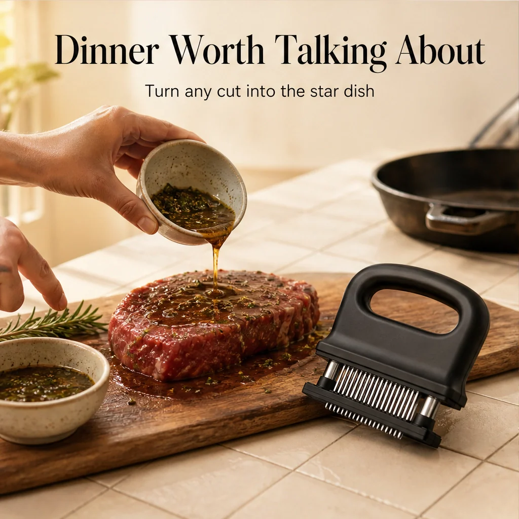Searcraft™ – 48-Blade Spring-Loaded Meat Tenderizer with Safety Cover + 50% OFF - Image 11