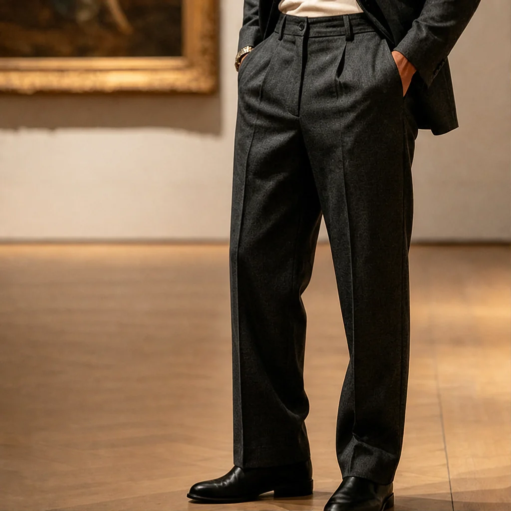 Foldcroft™ – Pleated Wide-Leg Drape Trousers for Men + 50% OFF - Image 15