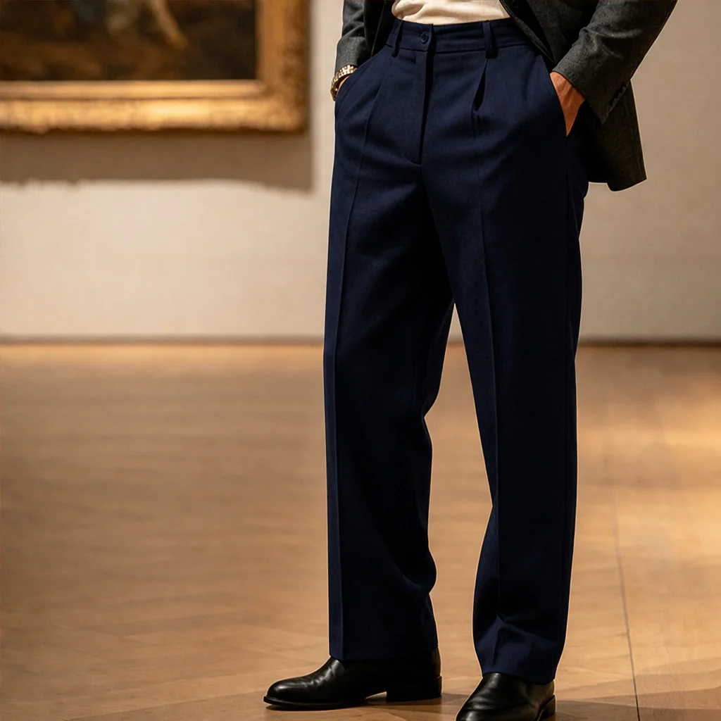 Foldcroft™ – Pleated Wide-Leg Drape Trousers for Men + 50% OFF - Image 17