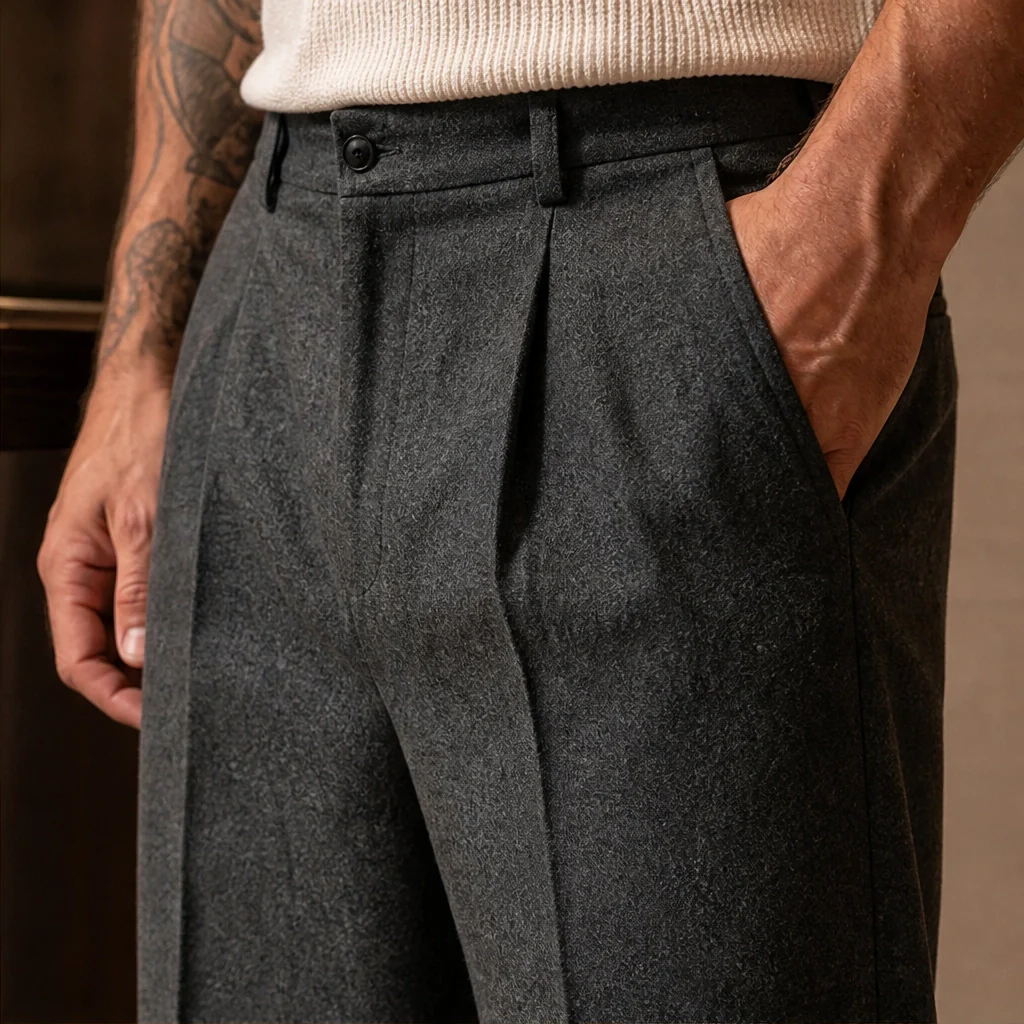 Foldcroft™ – Pleated Wide-Leg Drape Trousers for Men + 50% OFF - Image 2