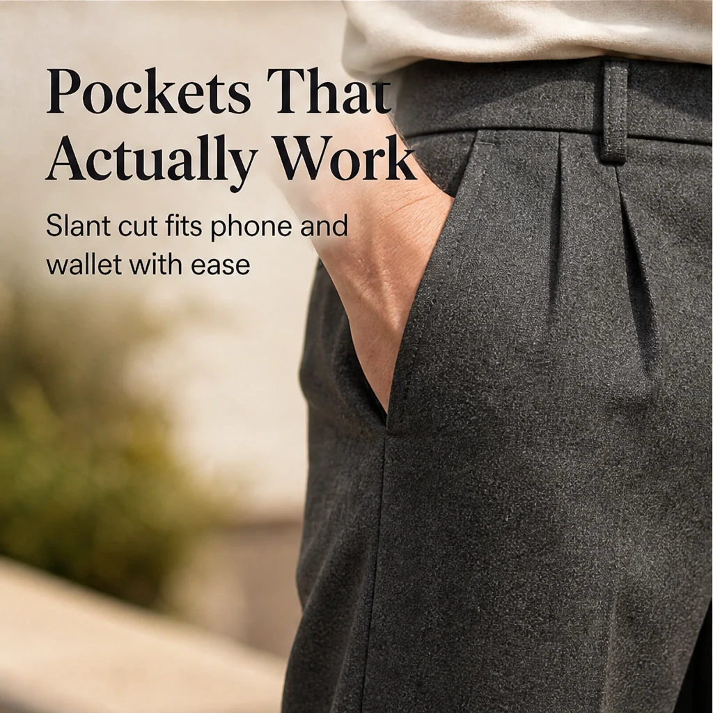 Foldcroft™ – Pleated Wide-Leg Drape Trousers for Men + 50% OFF - Image 7