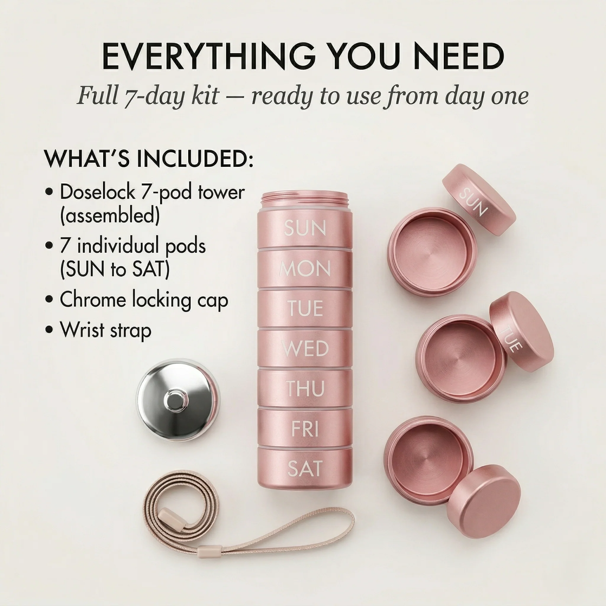Doselock™ – Stackable Metal Weekly Pill Organizer, BPA-Free Aluminum, 7-Day Travel Pill Case + 50% OFF - Image 6