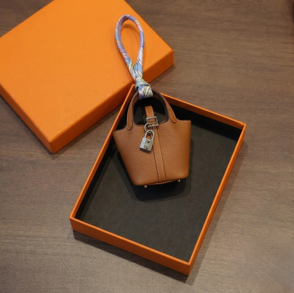 Satchelle™ – Luxury Mini Bag Charm with Silk Scarf & Padlock Detail +50% OFF - Image 8