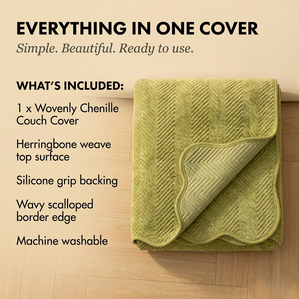 Wovenly™ – Herringbone Chenille Non-Slip Wavy Edge Couch Cover+ 50% OFF - Image 6