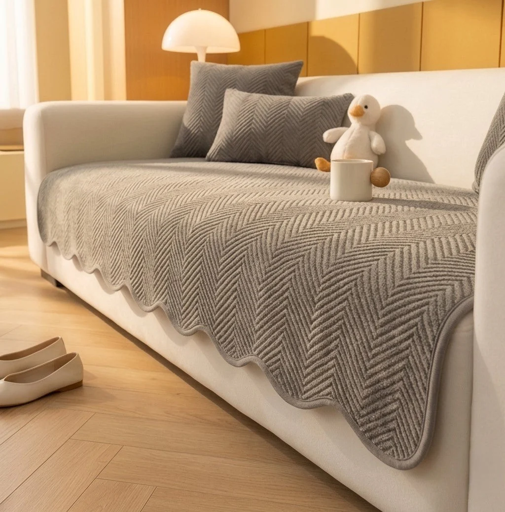Wovenly™ – Herringbone Chenille Non-Slip Wavy Edge Couch Cover+ 50% OFF - Image 8