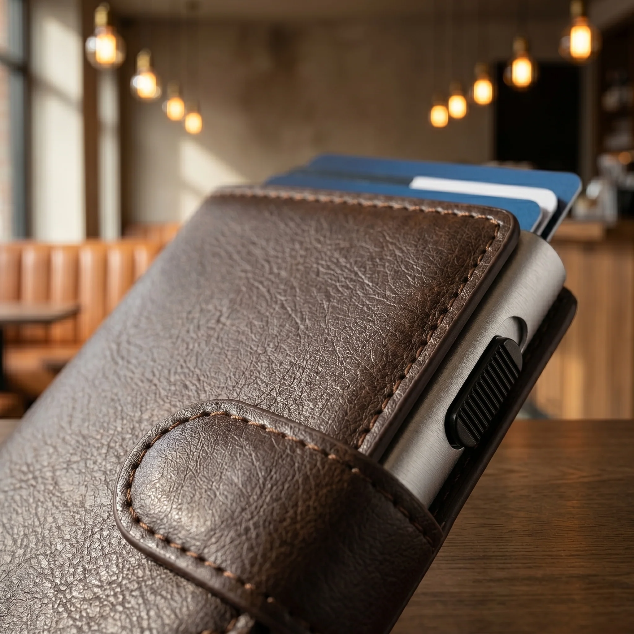 Warden™ – RFID-Blocking Slim Wallet with Pop-Up Card Access & AirTag Slot +50% OFF - Image 3