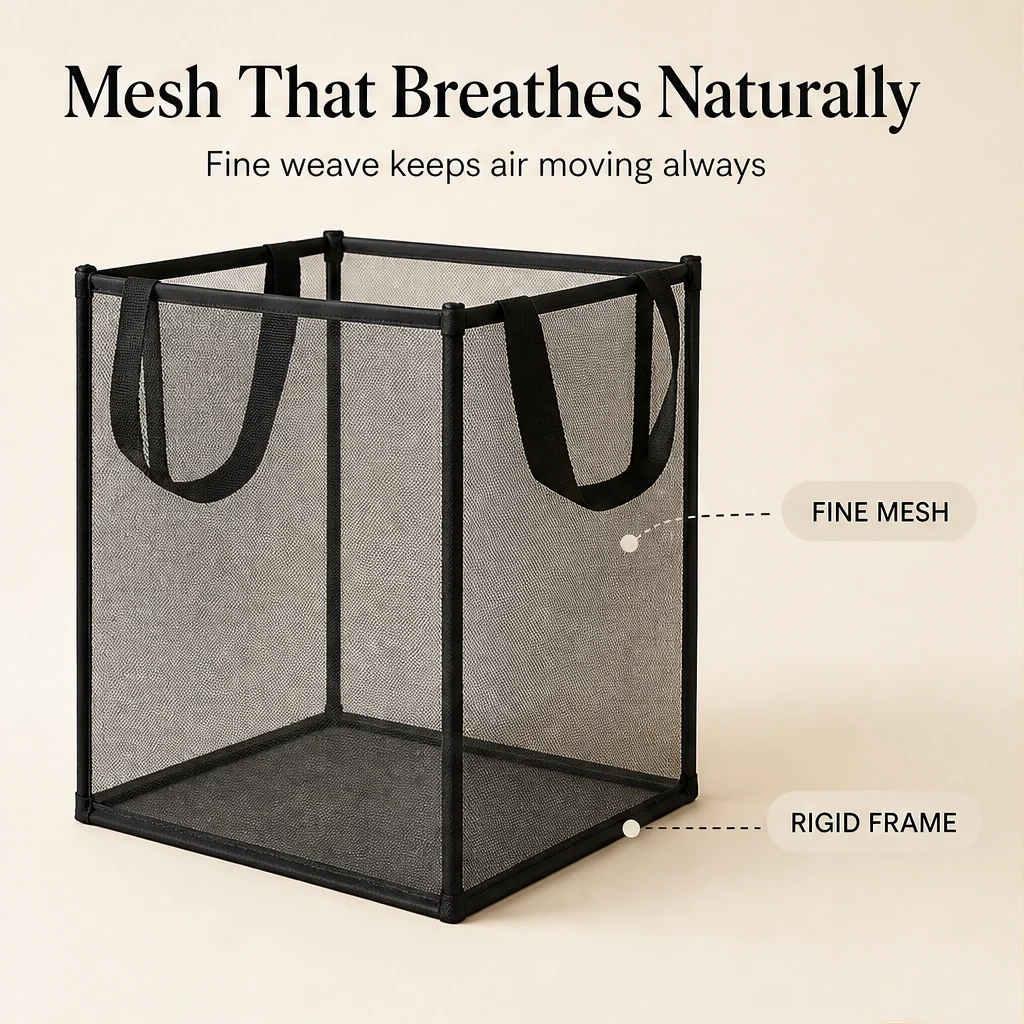 FoldHaven™ – See-Through Mesh Foldable Storage Basket with Carry Handles +50% OFF - Image 10