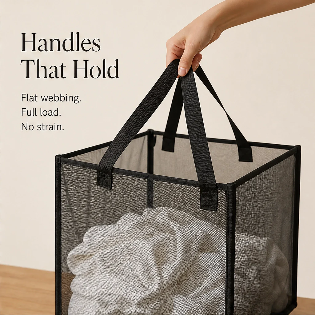 FoldHaven™ – See-Through Mesh Foldable Storage Basket with Carry Handles +50% OFF - Image 12