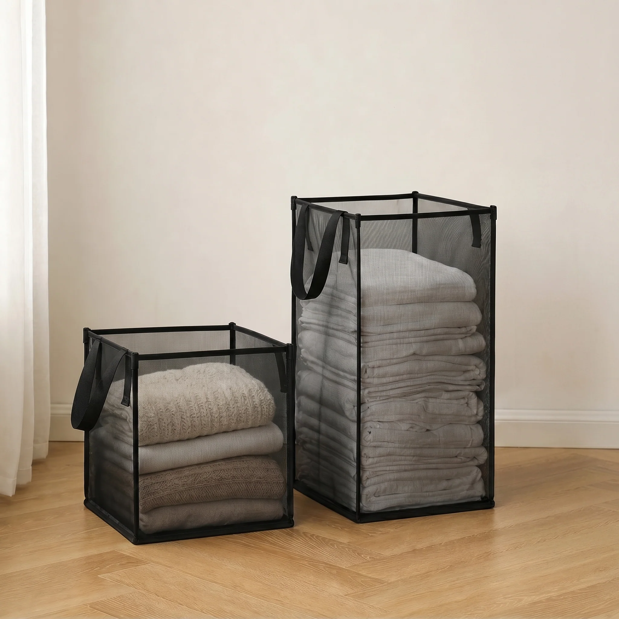 FoldHaven™ – See-Through Mesh Foldable Storage Basket with Carry Handles +50% OFF - Image 13