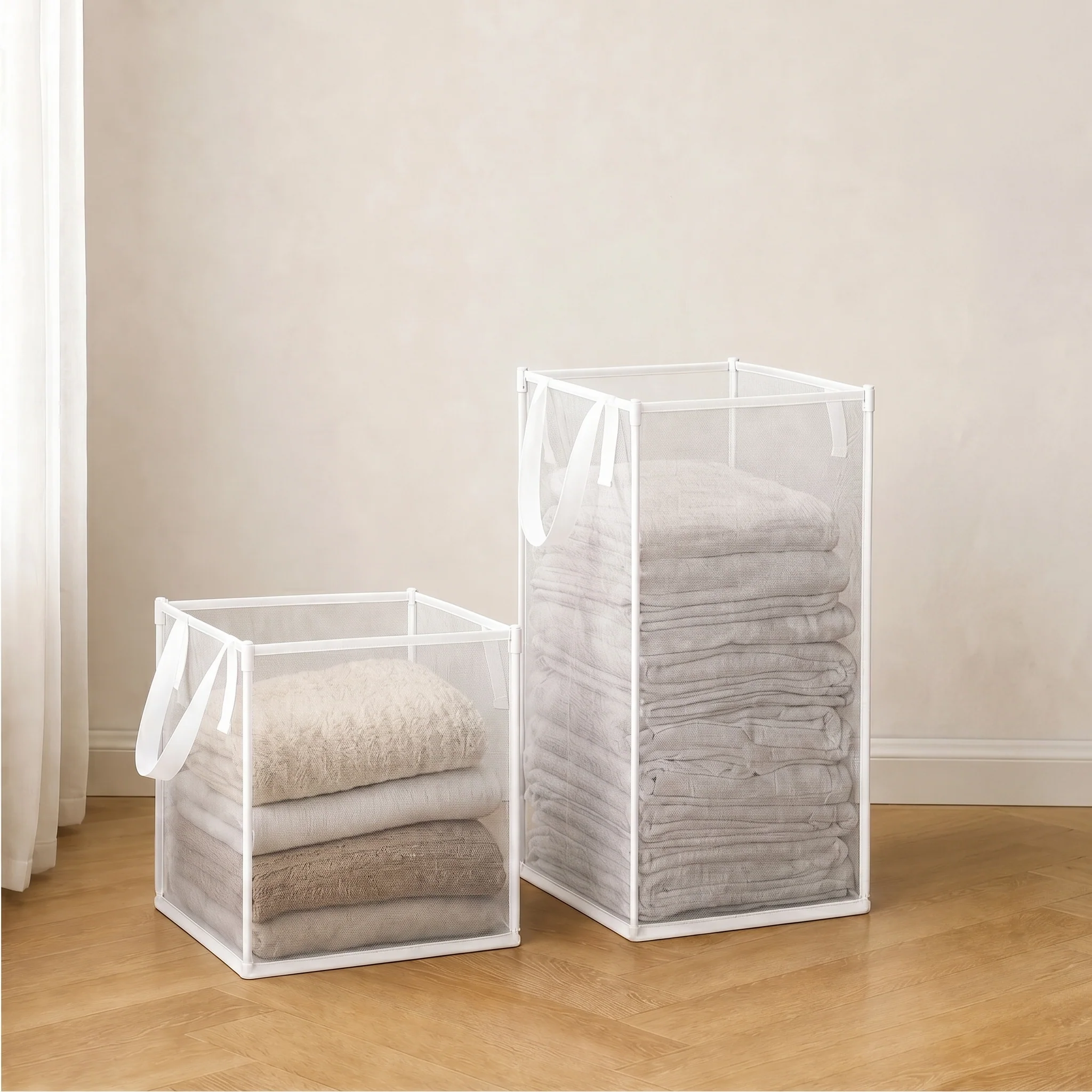 FoldHaven™ – See-Through Mesh Foldable Storage Basket with Carry Handles +50% OFF - Image 14