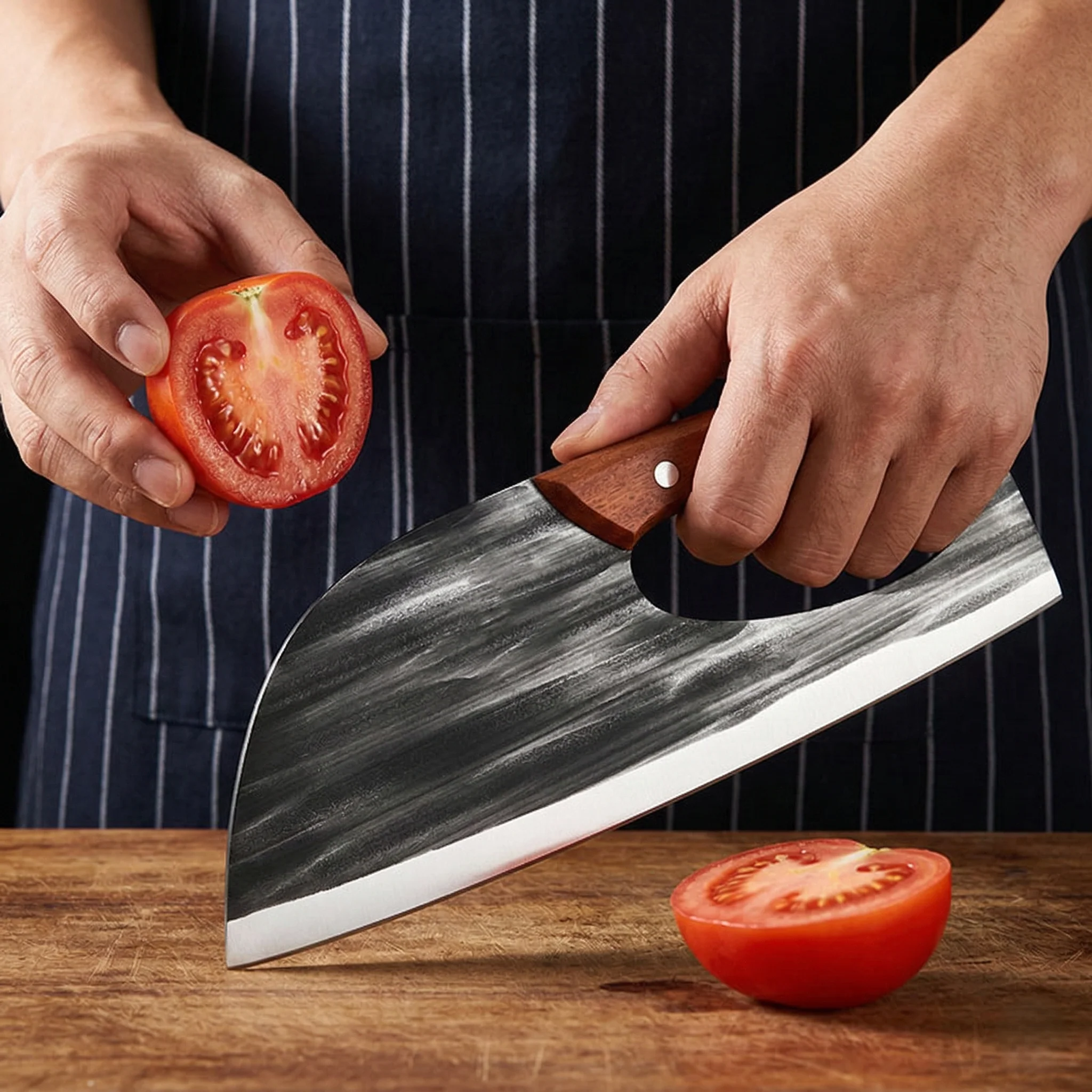 Temper™ – Hand-Forged Ergonomic Cleaver Knife | 24cm Chef's Kitchen Blade +50% OFF - Image 2