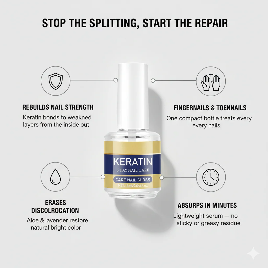 Keranova™ – Keratin Nail Repair Treatment for Damaged, Brittle & Discolored Nails + 1 + 1 FREE - Image 2