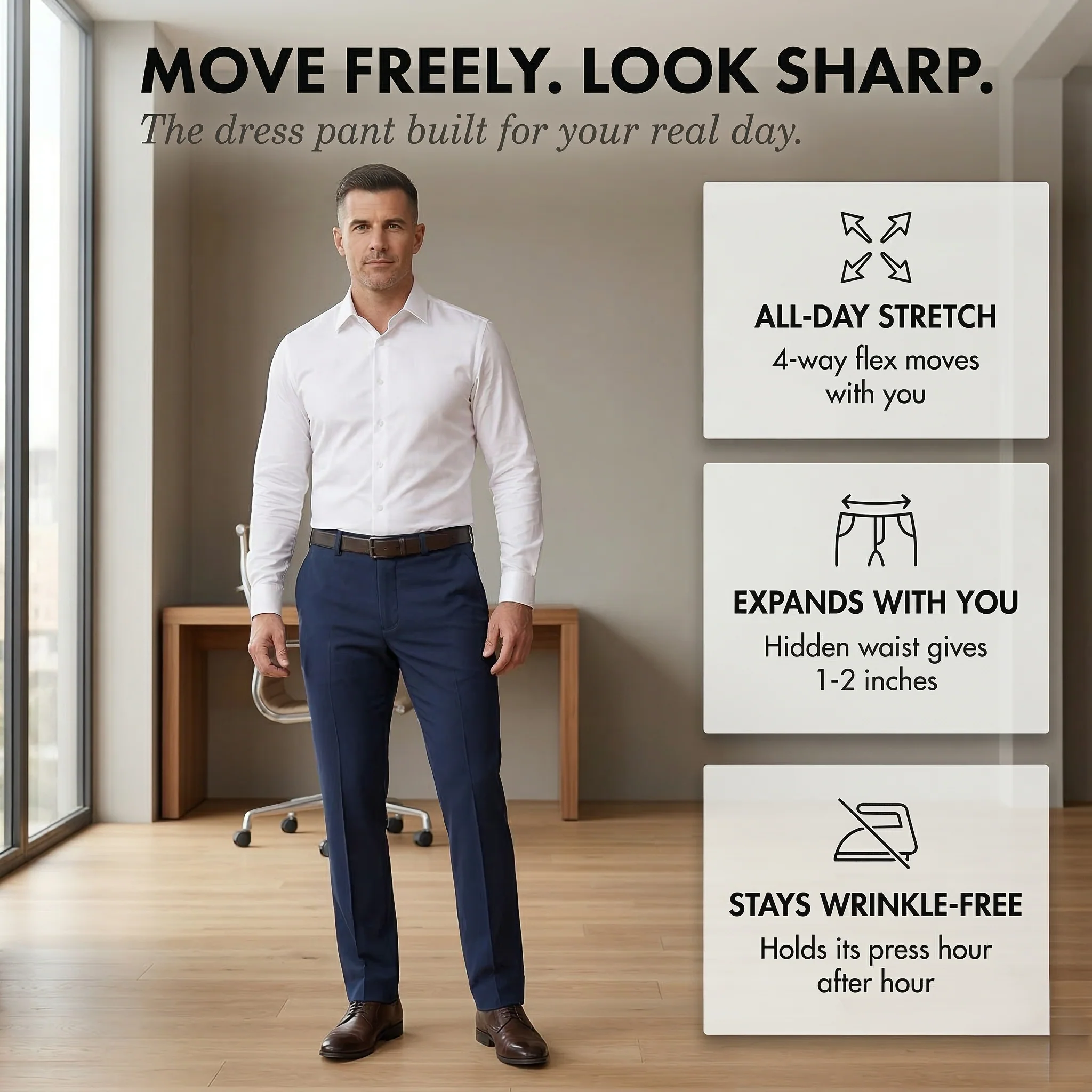 Trewford™ – 4-Way Stretch Expandable Waist Classic Men's Dress Pants + 50% OFF - Image 4