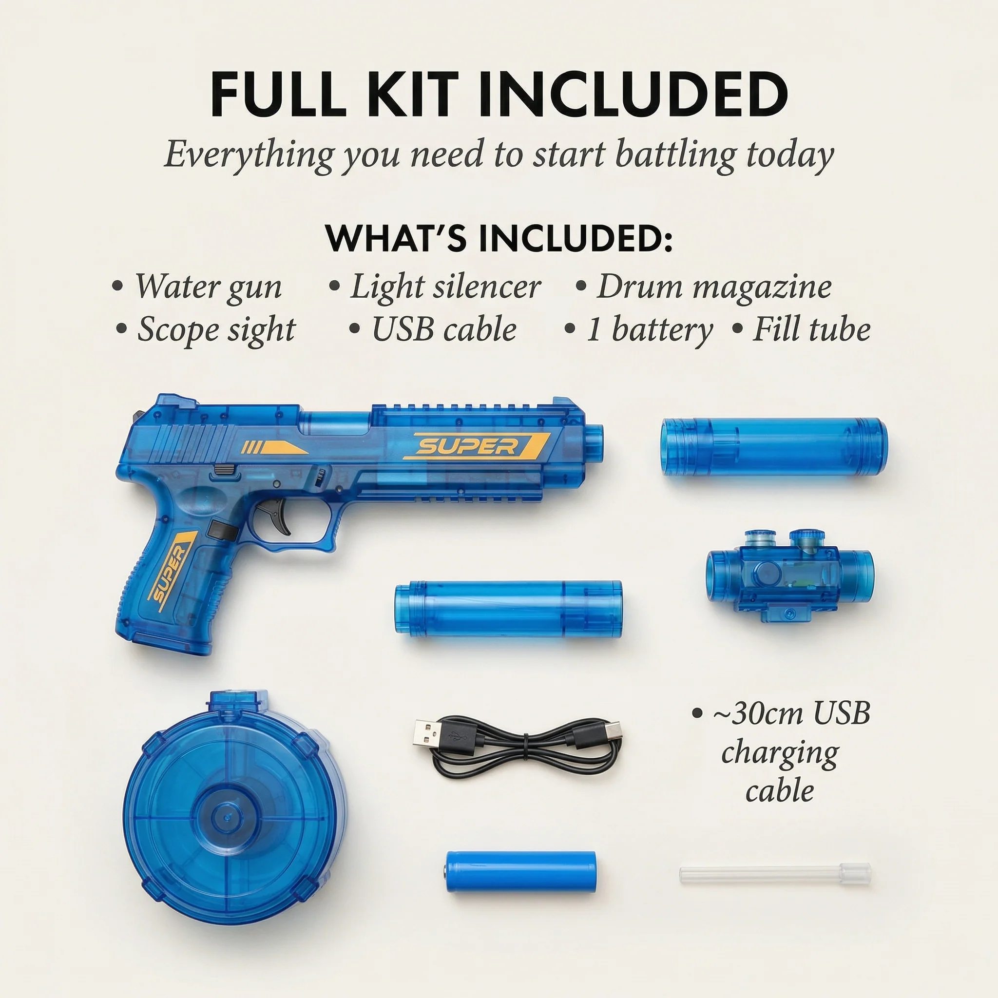Deluge™ – Electric Auto-Fire Water Gun with USB Charging, 26-32 ft Range & Dual Tanks +50% OFF - Image 7
