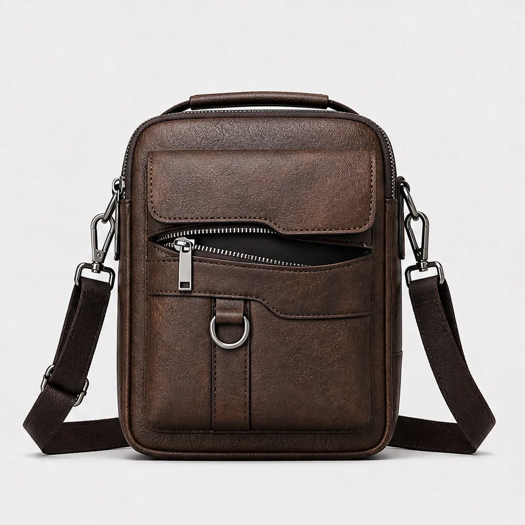 Hewson™ – Slim Multi-Compartment Waterproof PU Leather Crossbody Messenger Bag + 50% OFF - Image 11